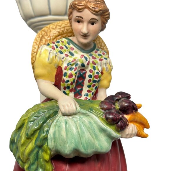 Laura Kelly 18 Carrots Candle Holder 2003 Blue Sky Tealight Lamp Peasant Girl - Picture 8 of 12